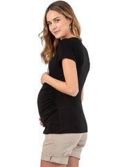 Wrap Maternity & Nursing Top - Black - Mums and Bumps