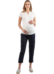 Wrap Maternity & Nursing Top - Off White - Mums and Bumps