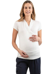 Wrap Maternity & Nursing Top - Off White - Mums and Bumps