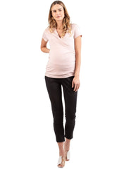 Wrap Maternity & Nursing Top - Petal Pink - Mums and Bumps