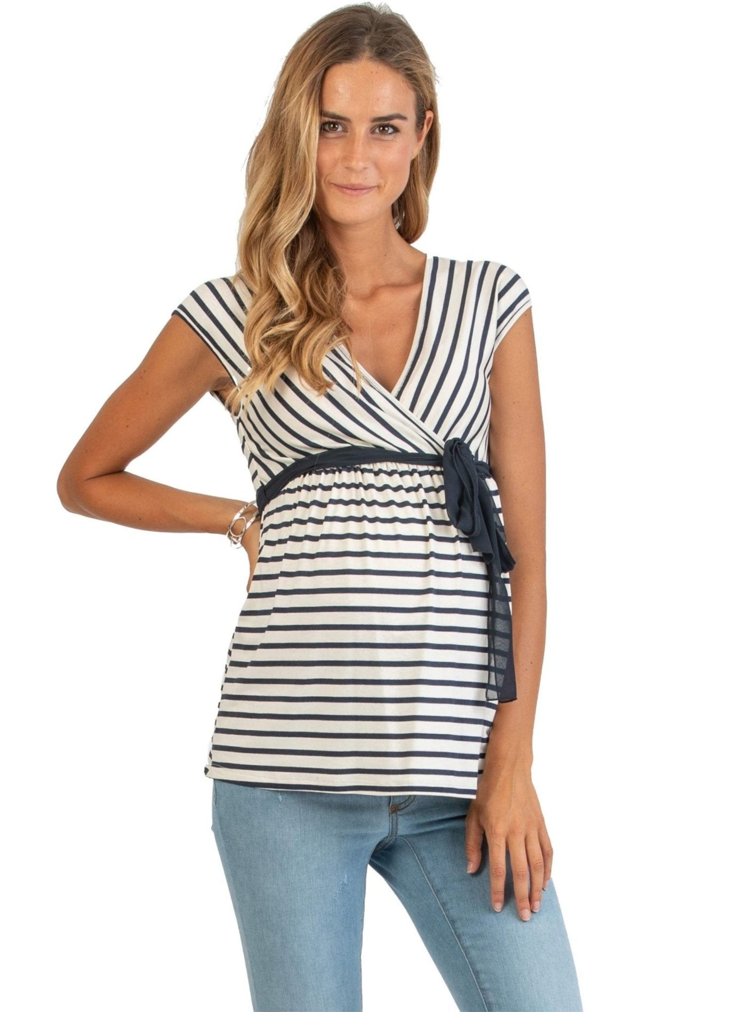 Wrap Maternity & Nursing Top with Belt - Mums and Bumps